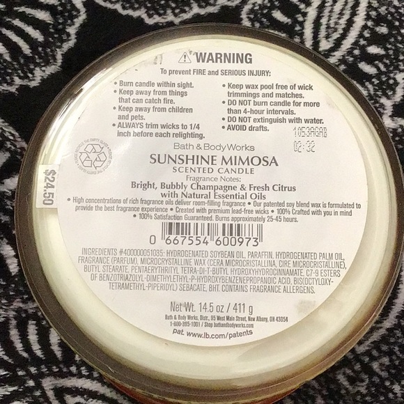 ☀️ Bath and body works signature collection sunshine mimosa candle - Picture 3 of 3